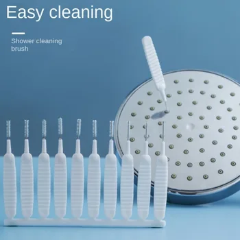 10 Adet Duş Başlığı Temizleme Fırçası Beyaz Küçük Fırça Gözenek Boşluğu Temiz tıkanma Önleyici Naylon Mutfak Tuvalet Boşluk Yıkama Araçları