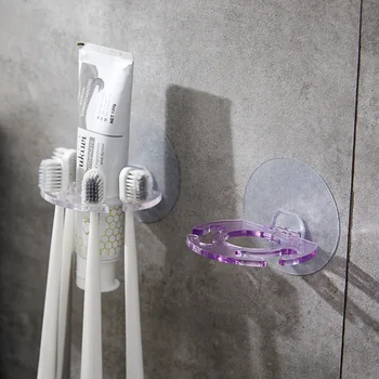 2 adet Diş Fırçası Tutucu Çıkarılabilir Şeffaf Tıraş Organizatör Diş Fırçası Depolama Raf Banyo Gadgets