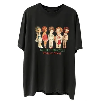 2022 Kısa Kollu Tees Tops Harajuku Elma Kız T-shirt Kadın Yaz Yüksek Kaliteli Bayan Giyim Moda K-pop Camisetas Kadın