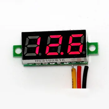 5 adet 0.28 İnç DC 0-100V Mini Dijital Voltmetre Kırmızı LED Ekran Üç Telli Voltaj Göstergesi