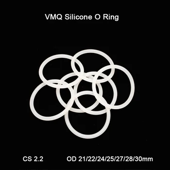 50 adet / grup Beyaz VMQ Silikon O Ring Conta CS 2.2 mm OD 21/22/24/25/27/28 / 30mm Gıda Sınıfı Silikon O Ring Conta Kauçuk o-ring