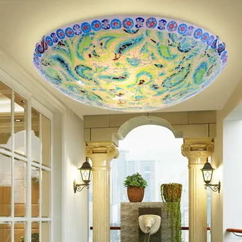 Akdeniz tavan ışıkları Bohemian cam ev Loft dekor oturma odası için yaratıcı kabuk ışıkları mutfak yatak odası lambası fikstür