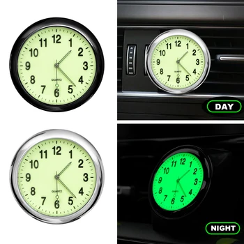 Araba Saati Aydınlık Otomobiller Dahili Stick-On dijital saat Mekanik Kuvars Saatler 40mm 43mm Oto Süs Araba Aksesuarları