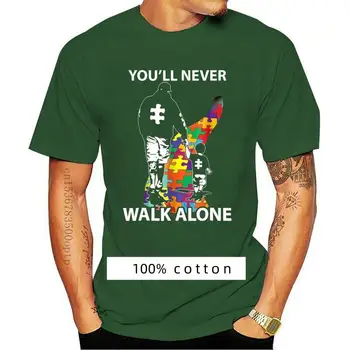 Asla Yalnız Yürümeyeceksin Gömlek Puzzle Parçaları Otizm Farkındalık yeni 2023 Erkek T-Shirt Moda Erkek Giyim Marka T shirt