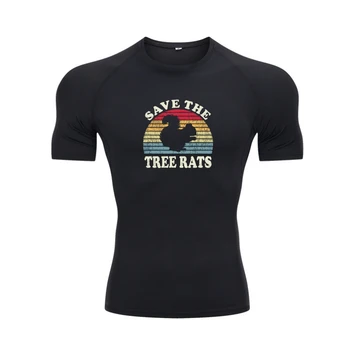 Ağacı kurtarmak Sıçanlar Komik Sincap Hediyeler Sincap T-Shirt Pamuk Erkek T Shirt Özelleştirilmiş Tees Düz Genç
