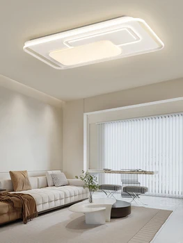 Basit LED Tavan Lambası Yemek Odası Yatak Odası Oturma Odası Mutfak İçin Kullanılır İnci Beyaz Kısılabilir Uzaktan Kumanda Ev Dekorasyon