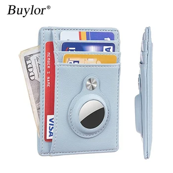 Buylor erkek cüzdanları Hava Etiketi için Yüksek Kaliteli İş kart tutucu İnce Cüzdan PU Deri Koruyucu Kapak Kart Durumda bozuk para cüzdanı