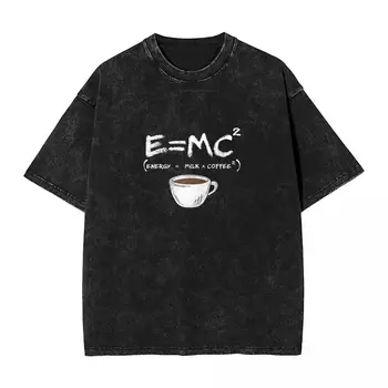 Büyük boy Yıkanmış T-Shirt Barista E MC2 Gevşek T-Shirt Enerji Süt Kahve Yenilik Tee Gömlek Çift Yaz Harika Tasarım Tops