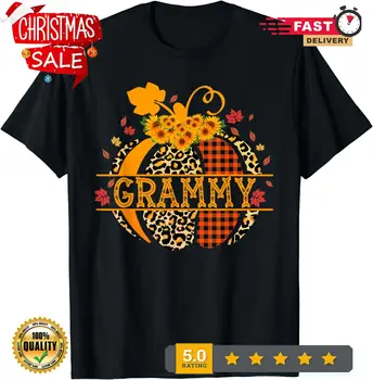 Cadılar bayramı Grammy Leopar Kabak Büyükanne Kadın Sonbahar Sezon T-Shirt