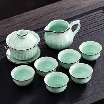 Chaoshan Seladonlar çay seti seramik seti Ev Basit demlik çay bardağı çay plaka seti Kung Fu çay seti Su Bardağı