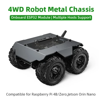 DALGA ROVER Esnek Ve Genişletilebilir 4WD Mobil Robot Şasi Dahili ESP32 Modülü Ahududu Pi için Fit 4B Sıfır Jetson Orin Nano