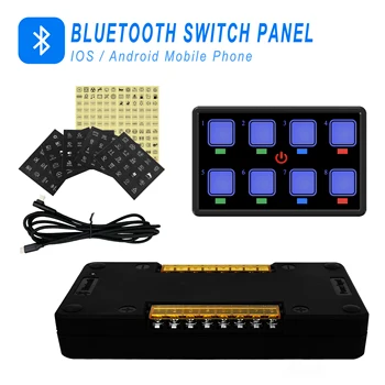 Dokunmatik anahtar paneli 12V-24V Evrensel Membran Kontrol Akıllı Bluetooth APP Kontrolü IP68 su geçirmez led ışık Ekran Araba Tekne için