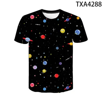 Galaxy Uzay Desen Baskı 3D T-shirt Rahat Yaz Tarzı Moda Kısa Kollu Evren T shirt Erkek Kadın Çocuk Yıldız Gökyüzü Tops