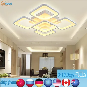 Ganeed Uzaktan Kumanda Modern LED Tavan Avize İşık Lambası Gömme Montaj Beyaz Kısılabilir Moda Oturma Yemek Odası Ev