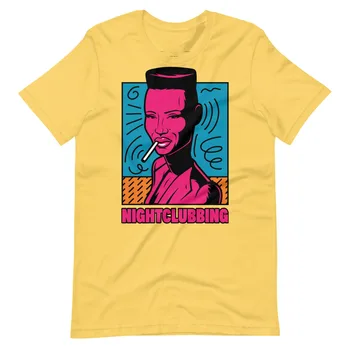 Grace Jones Gece Kulübü T-shirt Unisex Pamuk Tee Tüm boyutları YA482