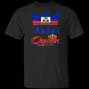 Haiti Kraliçe Kadınlar Mükemmel Haiti Taç Bayrağı Hediye Siyah T Shirt M Xxxl