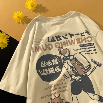 Hip Hop kadın T Shirt Streetwear Japon Kanji T Shirt 2023 Yaz Kısa Kollu T Gömlek Pamuk Harajuku Tee