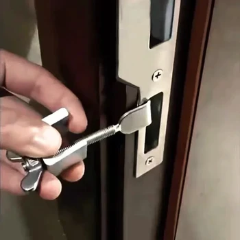 Kolay Kurulum Taşınabilir Kapı Kilidi Stoper Güvenlik Ev Otel Odaları Çinko Alaşım Seyahat Güvenlik Koruma Ev Mandalı