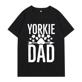 Komik Yorkshire Terrier Yorkie Baba Grafik Logo T Shirt Kısa Kollu O-Boyun pamuklu tişört Gençler Tops Erkekler Kadınlar Vintage Giyim