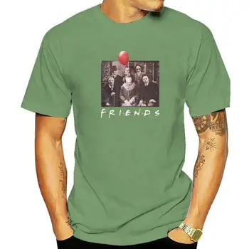 Korku Arkadaşlar Tee Gömlek Pennywise Michael Myers Jason Voorhees Cadılar Bayramı Erkekler Tshirt benzersiz tişört Pamuk Yaz Giyim
