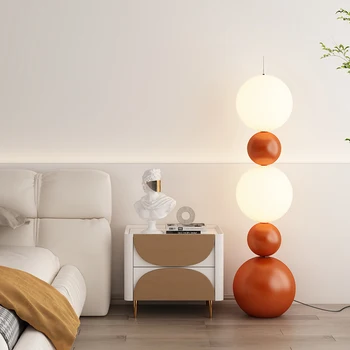 Krem rengi zemin lambaları Nordic Internet ünlü yaratıcı kabak oturma odası kanepe yatak odası dekorasyon atmosfer akrilik ışıklar