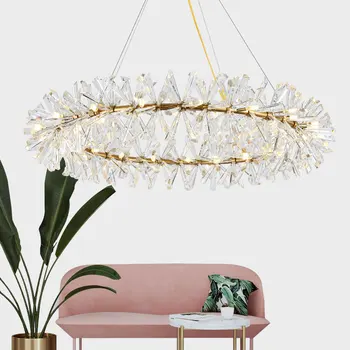 Kristal ışık lüks avize oturma odası yatak odası salonu Garland Modern Minimalist yaratıcı Post-Modern lamba