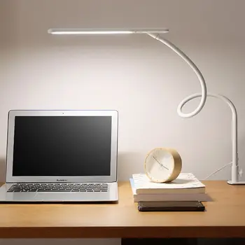 LED Masa Lambası Uzun Kol Ofis Klip masa lambası Göz korumalı Okuma Lambası İle 3-Level Parlaklık Ve Renk İçin Ev Çalışma