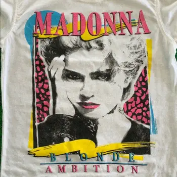 Madonna Sarışın Ambition T-shirt Beyaz Yeniden Basım Unisex Tüm Boyut BC548