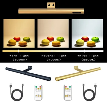 Modern LED USB duvar lamba pili işletilen resim ışık otel için 3 renk kısılabilir iç duvar lambası