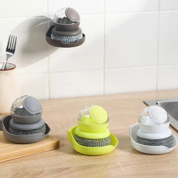 Mutfak Yıkama Pot Bulaşık Fırçası Astronot Yıkama Eşyaları Otomatik sıvı sabun dağıtıcısı Ev Temizlik Aksesuarları
