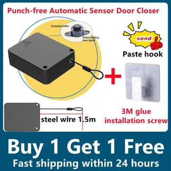 Punch-ücretsiz Otomatik Kapı Closer 800g-1200g Tel Halat Geri Çekilebilir Otomatik Kurtarma Bobin Kapatma Cihazı Kapı Donanım
