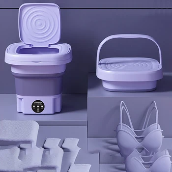Taşınabilir Çamaşır Makinesi, 3 Modlu Yüksek Kapasiteli Mini Yıkayıcı Derin Temizlik Yarım Otomatik Yıkama, Katlanabilir Çamaşır Makinesi
