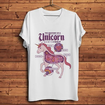Unicorn Anatomi komik t shirt erkek yaz yeni beyaz casual tshirt homme streetwear kısa kollu tişört unisex