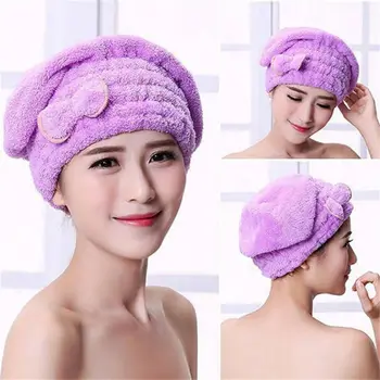 Yay Saç Kurutma Şapka kadın Su Emici Çabuk kuruyan Duş Şapka Saç Şampuanlama Saç Kurutma Havlu Kalınlaşmış Duş Şapka
