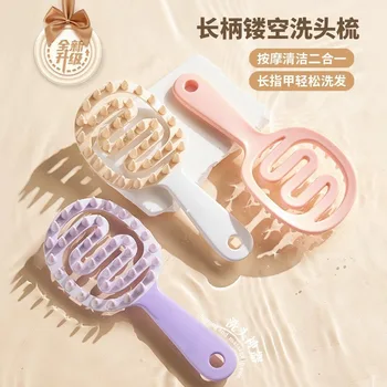 Yeni Uzun Saplı Şampuan Fırça Silikon Saç Yıkama Makinesi Profesyonel Kafa Derisi Temizleme Anti-kaşıntı Masaj Şampuan Tarak